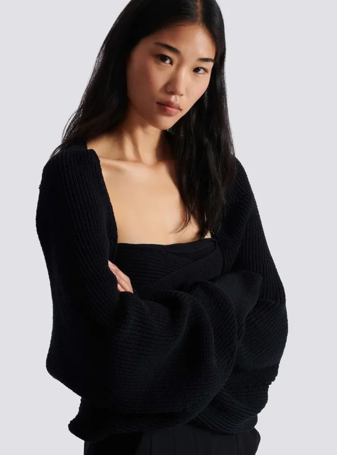 Gerippter Strickbolero