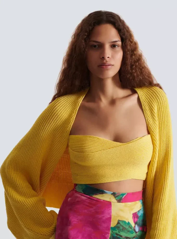Gerippter Strickbolero