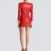 Gesteppte Lammlederjacke mit durchgehender Knopfleiste Gesteppte Lammlederjacke mit durchgehender Knopfleiste
