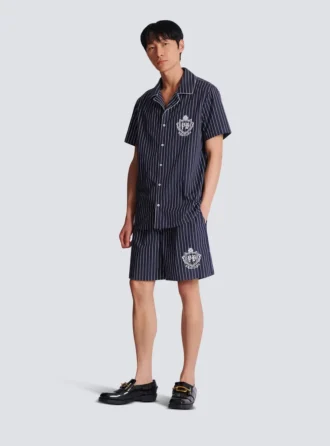 Gestreifte Pyjamashorts aus Popeline Gestreifte Pyjamashorts aus Popeline