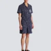 Gestreifte Pyjamashorts aus Popeline