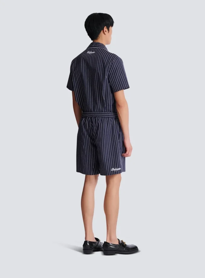 Gestreifte Pyjamashorts aus Popeline