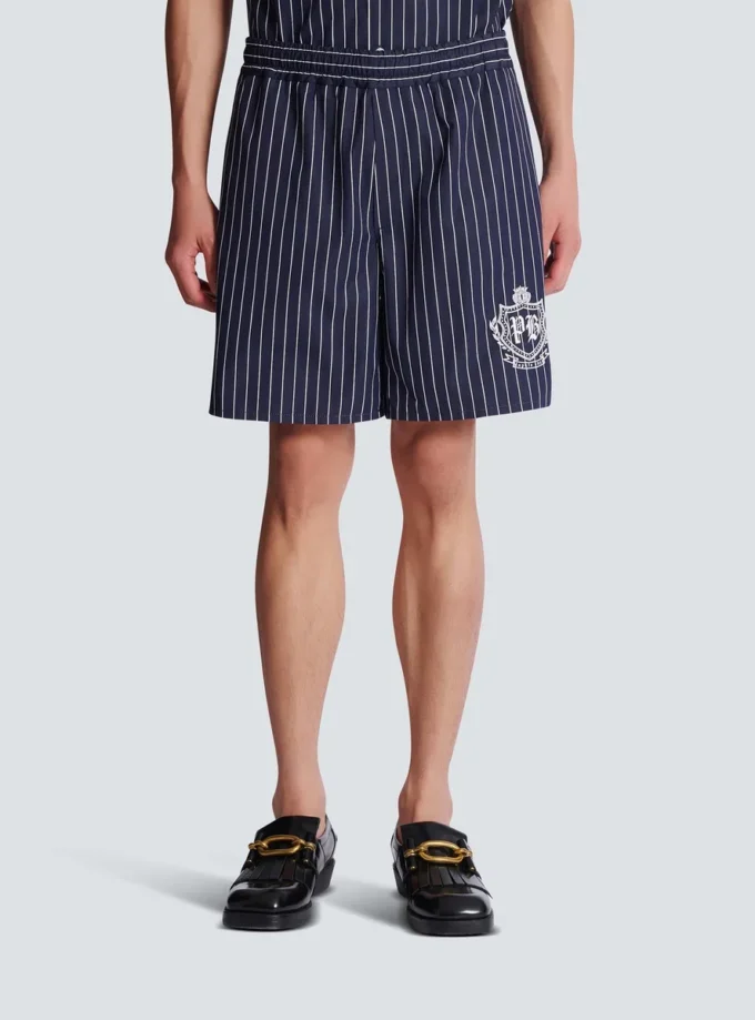 Gestreifte Pyjamashorts aus Popeline