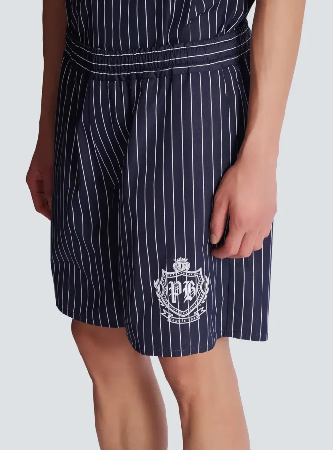 Gestreifte Pyjamashorts aus Popeline