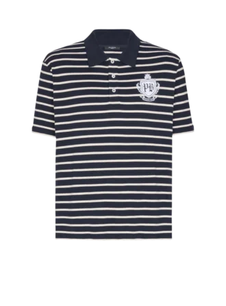 Gestreiftes Polohemd mit College-Emblem