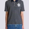 Gestreiftes Polohemd mit College-Emblem Gestreiftes Polohemd mit College-Emblem
