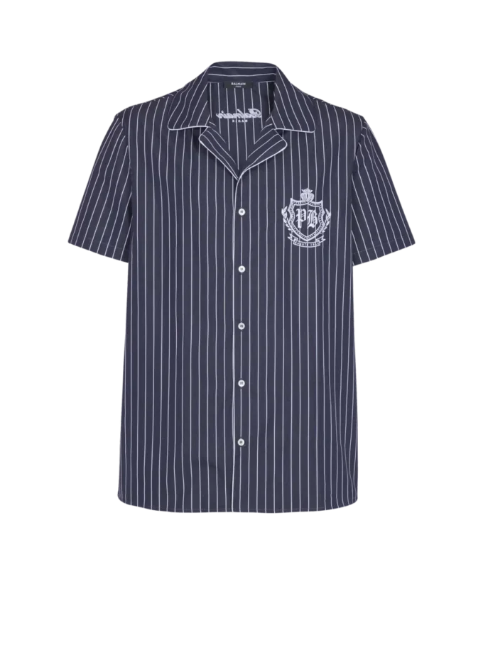 Gestreiftes Pyjamahemd aus Popeline