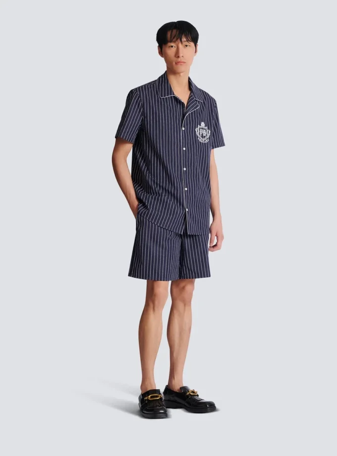 Gestreiftes Pyjamahemd aus Popeline