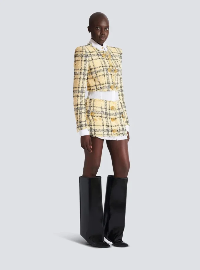 Glitzernder Tweed-Minirock Glitzernder Tweed-Minirock