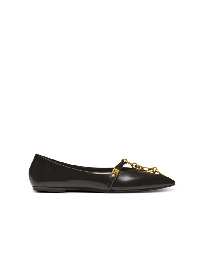 Glänzende Ballerinas aus Lammleder