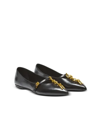 Glänzende Ballerinas aus Lammleder