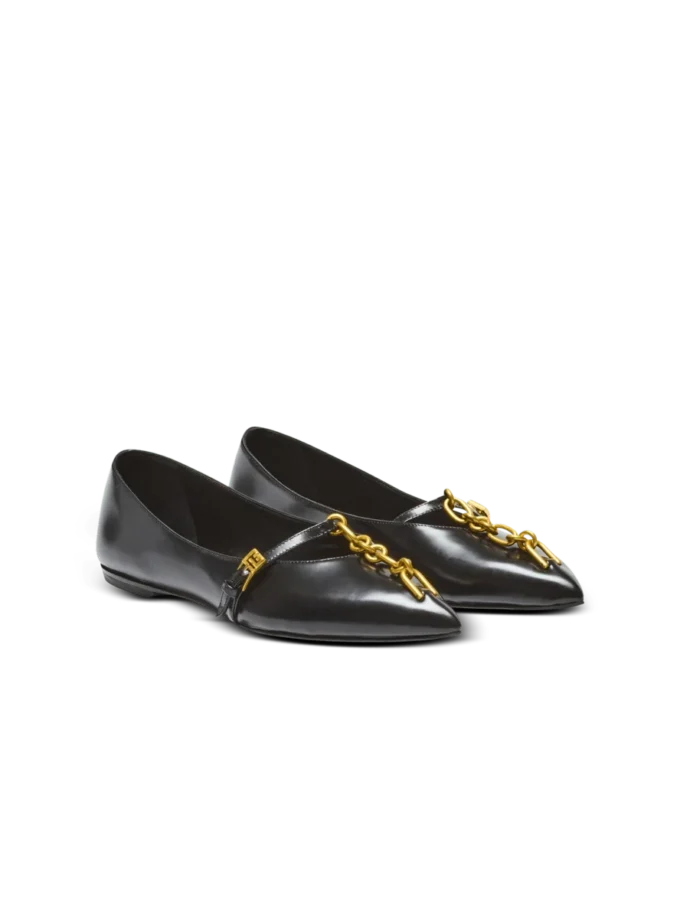 Glänzende Ballerinas aus Lammleder