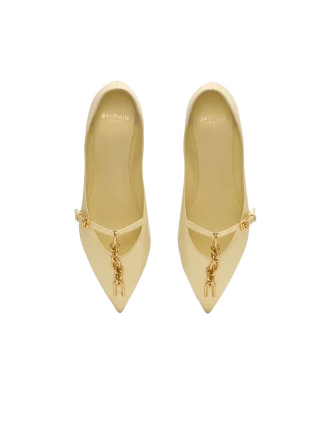 Glänzende Ballerinas aus Lammleder