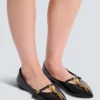 Glänzende Ballerinas aus Lammleder