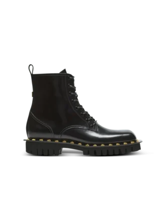 Glänzende Leder-Armeestiefel