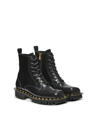 Glänzende Leder-Armeestiefel