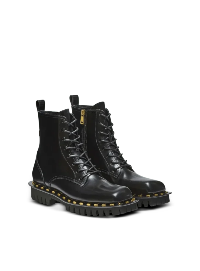 Glänzende Leder-Armeestiefel Glänzende Leder-Armeestiefel