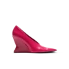Glänzende Pumps aus Lammleder mit Keilabsatz