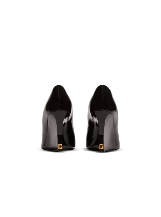 Glänzende Pumps aus Lammleder mit Keilabsatz