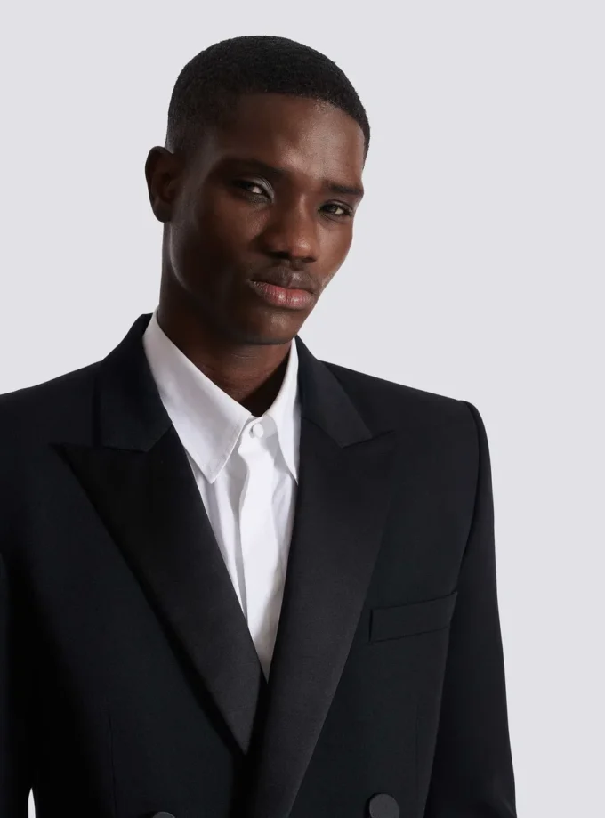 Grain de poudre Blazer mit Satinrevers Grain de poudre Blazer mit Satinrevers