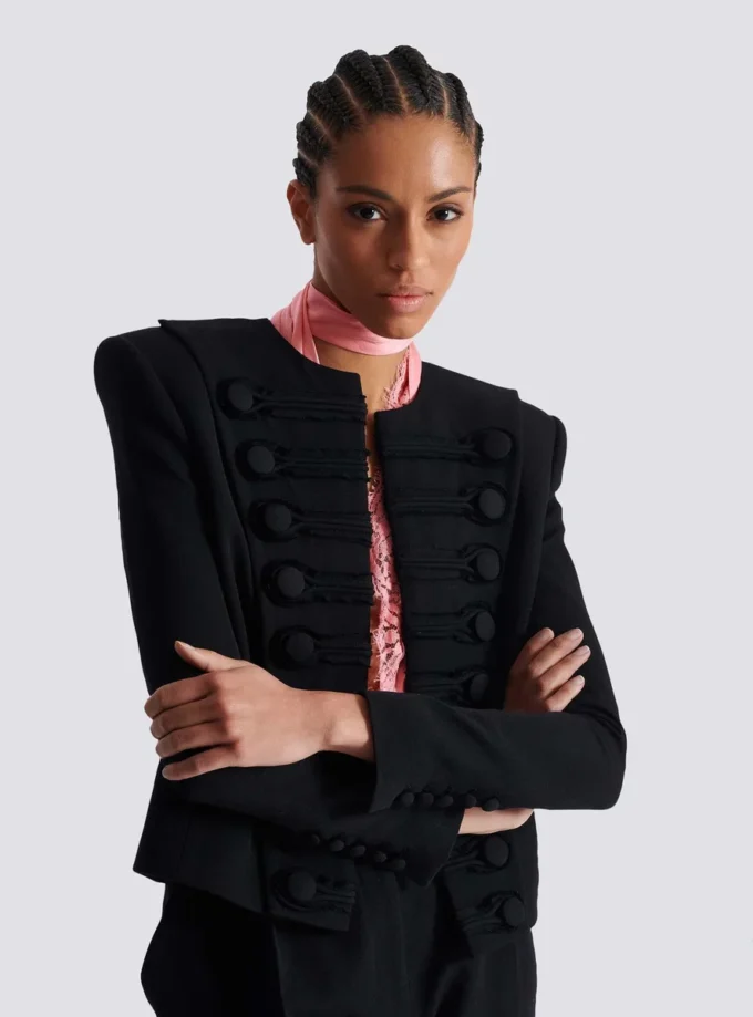 Grain de poudre Spencerjacke mit durchgehendem Schnitt Grain de poudre Spencerjacke mit durchgehendem Schnitt