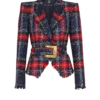 Gürteljacke aus kariertem Tweed Gürteljacke aus kariertem Tweed