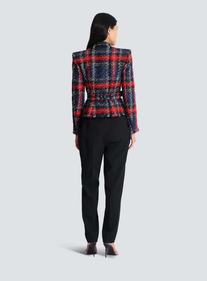 Gürteljacke aus kariertem Tweed Gürteljacke aus kariertem Tweed