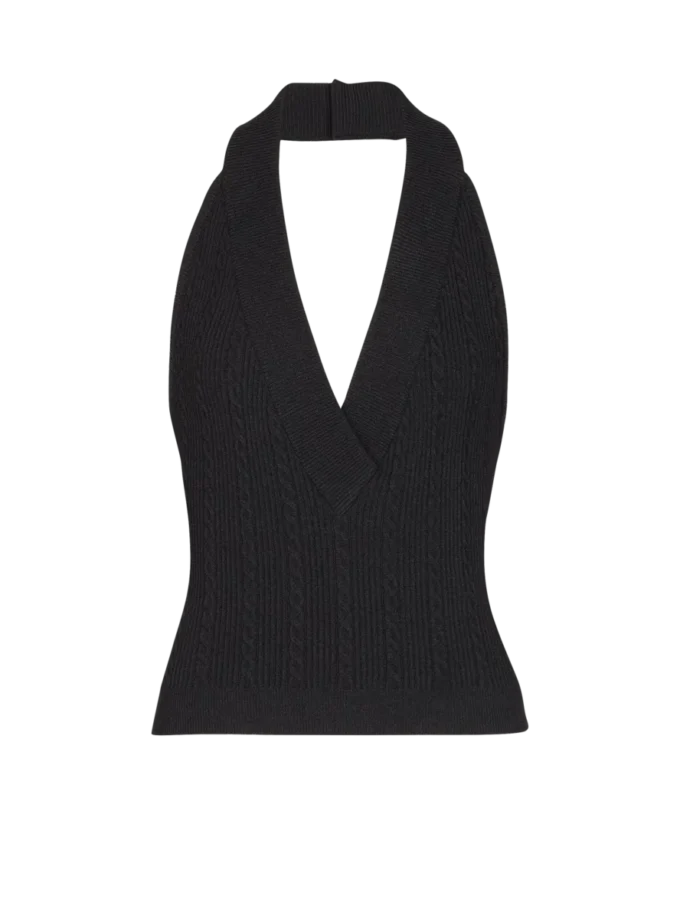 Halterneck-Top mit Zopfmuster Halterneck-Top mit Zopfmuster