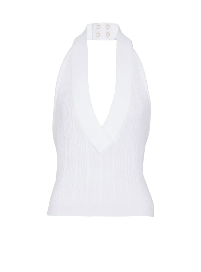 Halterneck-Top mit Zopfmuster Halterneck-Top mit Zopfmuster
