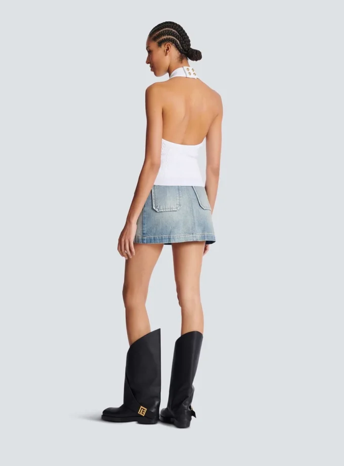 Halterneck-Top mit Zopfmuster Halterneck-Top mit Zopfmuster