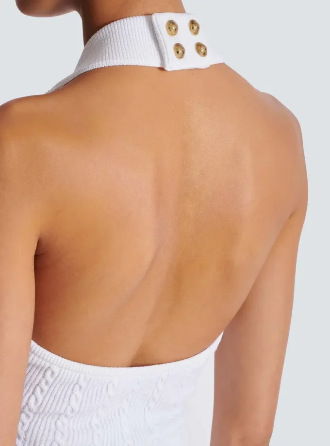 Halterneck-Top mit Zopfmuster Halterneck-Top mit Zopfmuster