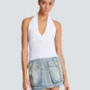 Halterneck-Top mit Zopfmuster Halterneck-Top mit Zopfmuster