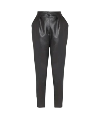 Hoch taillierte Kunstlederhose