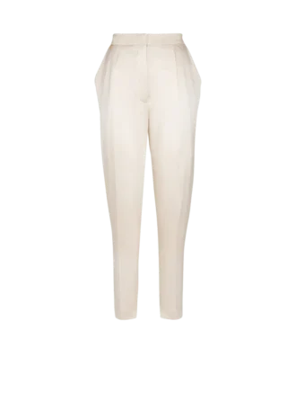 Hoch taillierte Seidenhose