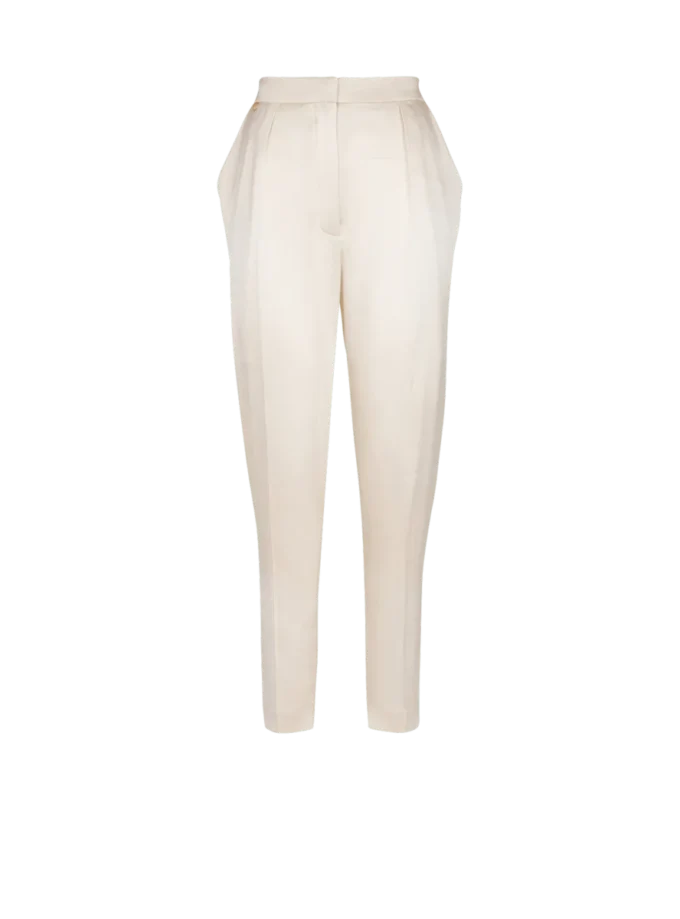Hoch taillierte Seidenhose Hoch taillierte Seidenhose