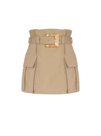 Hoch taillierter Gabardine-Rock