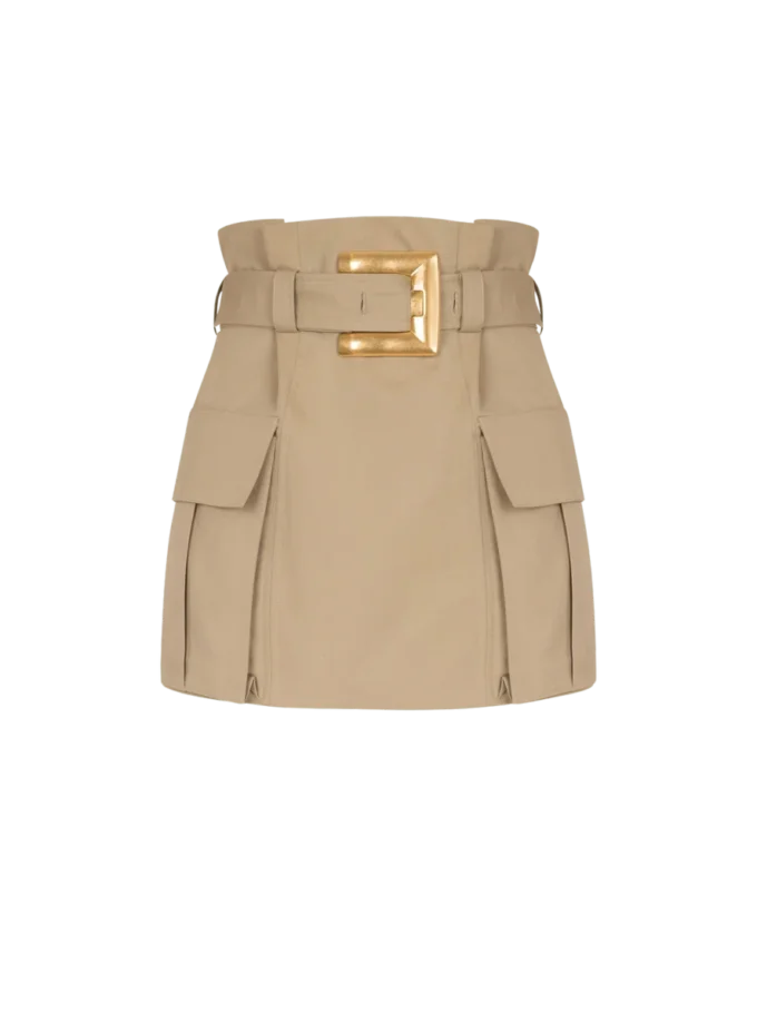 Hoch taillierter Gabardine-Rock Hoch taillierter Gabardine-Rock