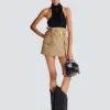 Hoch taillierter Gabardine-Rock Hoch taillierter Gabardine-Rock
