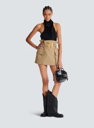 Hoch taillierter Gabardine-Rock