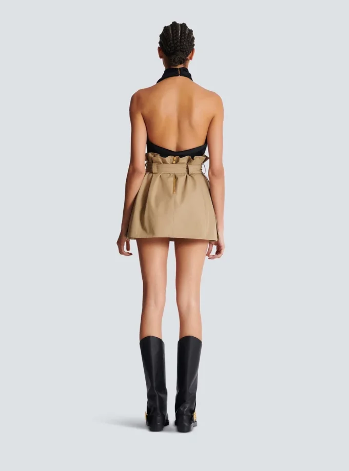 Hoch taillierter Gabardine-Rock Hoch taillierter Gabardine-Rock