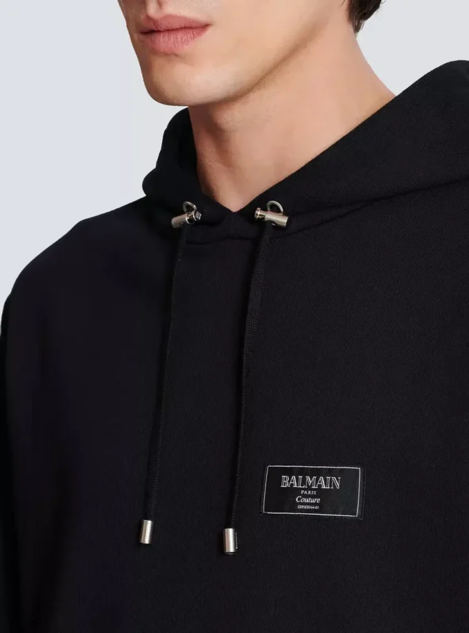 Hoodie mit Balmain Couture-Label Hoodie mit Balmain Couture-Label