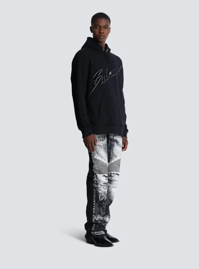 Hoodie mit Balmain-Schriftzug Hoodie mit Balmain-Schriftzug