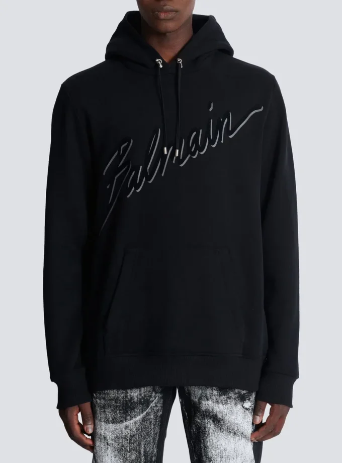 Hoodie mit Balmain-Schriftzug Hoodie mit Balmain-Schriftzug