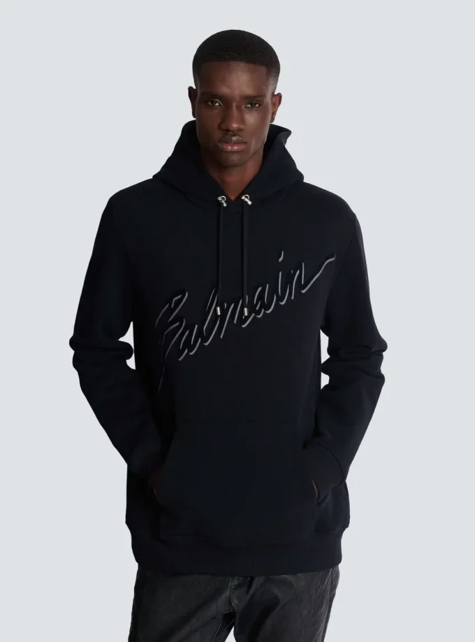 Hoodie mit Balmain-Schriftzug Hoodie mit Balmain-Schriftzug
