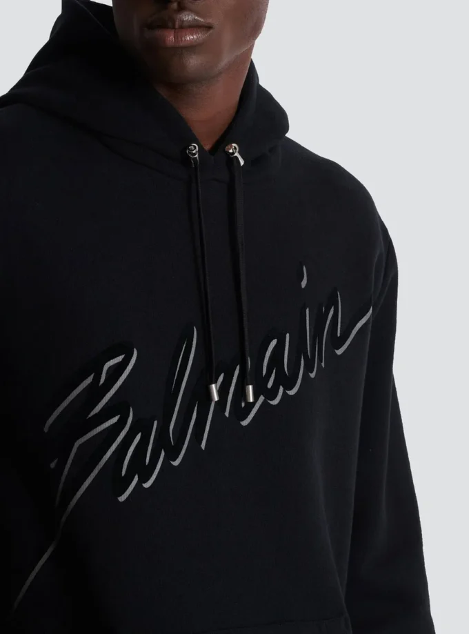 Hoodie mit Balmain-Schriftzug Hoodie mit Balmain-Schriftzug
