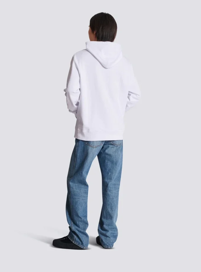 Hoodie mit Balmain-Stempelaufdruck Hoodie mit Balmain-Stempelaufdruck