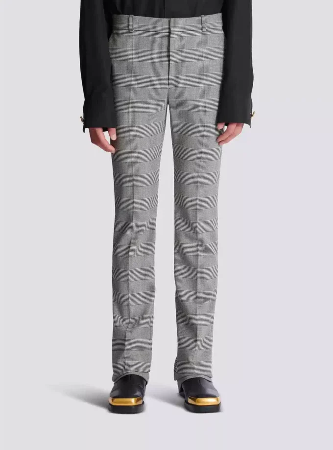 Hose mit Abnähern aus Prince-of-Wales-Wolle Hose mit Abnähern aus Prince-of-Wales-Wolle