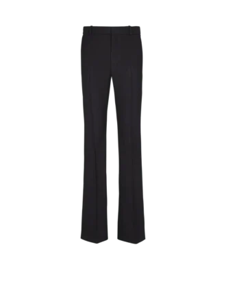 Hose mit Abnähern und Grain-de-Poudre-Muster Hose mit Abnähern und Grain-de-Poudre-Muster