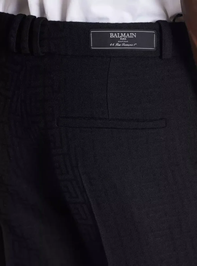Hose mit Abnähern und Grain-de-Poudre-Muster Hose mit Abnähern und Grain-de-Poudre-Muster