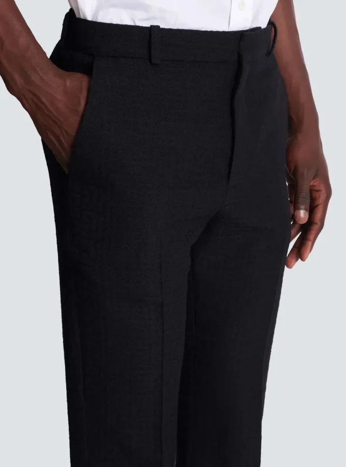 Hose mit Abnähern und Grain-de-Poudre-Muster Hose mit Abnähern und Grain-de-Poudre-Muster